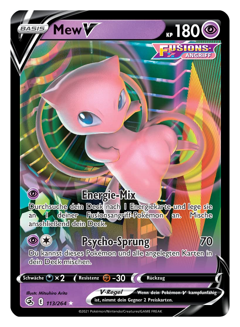 Pokémon-Sammelkartenspiel: Liga-Kampfdeck Mew-VMAX (1 spielbereites 60 Karten-Deck, 4 holografische V-Karten &amp; 2 holografische VMAX-Karten)