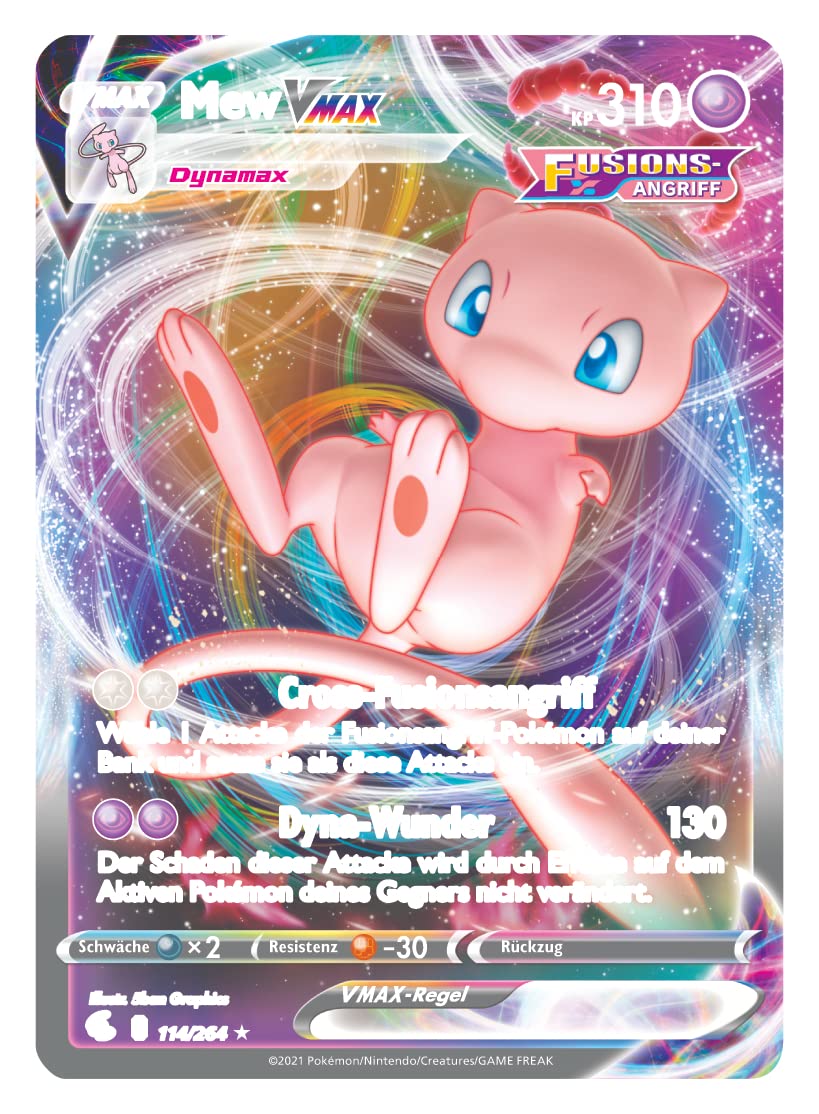 Pokémon-Sammelkartenspiel: Liga-Kampfdeck Mew-VMAX (1 spielbereites 60 Karten-Deck, 4 holografische V-Karten &amp; 2 holografische VMAX-Karten)