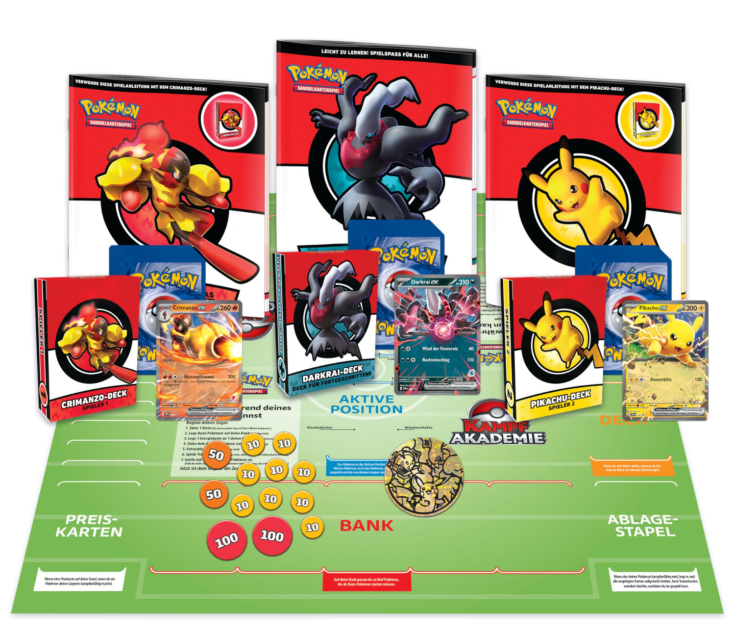 Pokémon-Sammelkartenspiel: Kampfakademie (Pikachu-ex, Crimanzo-ex &amp; Darkrai-ex)