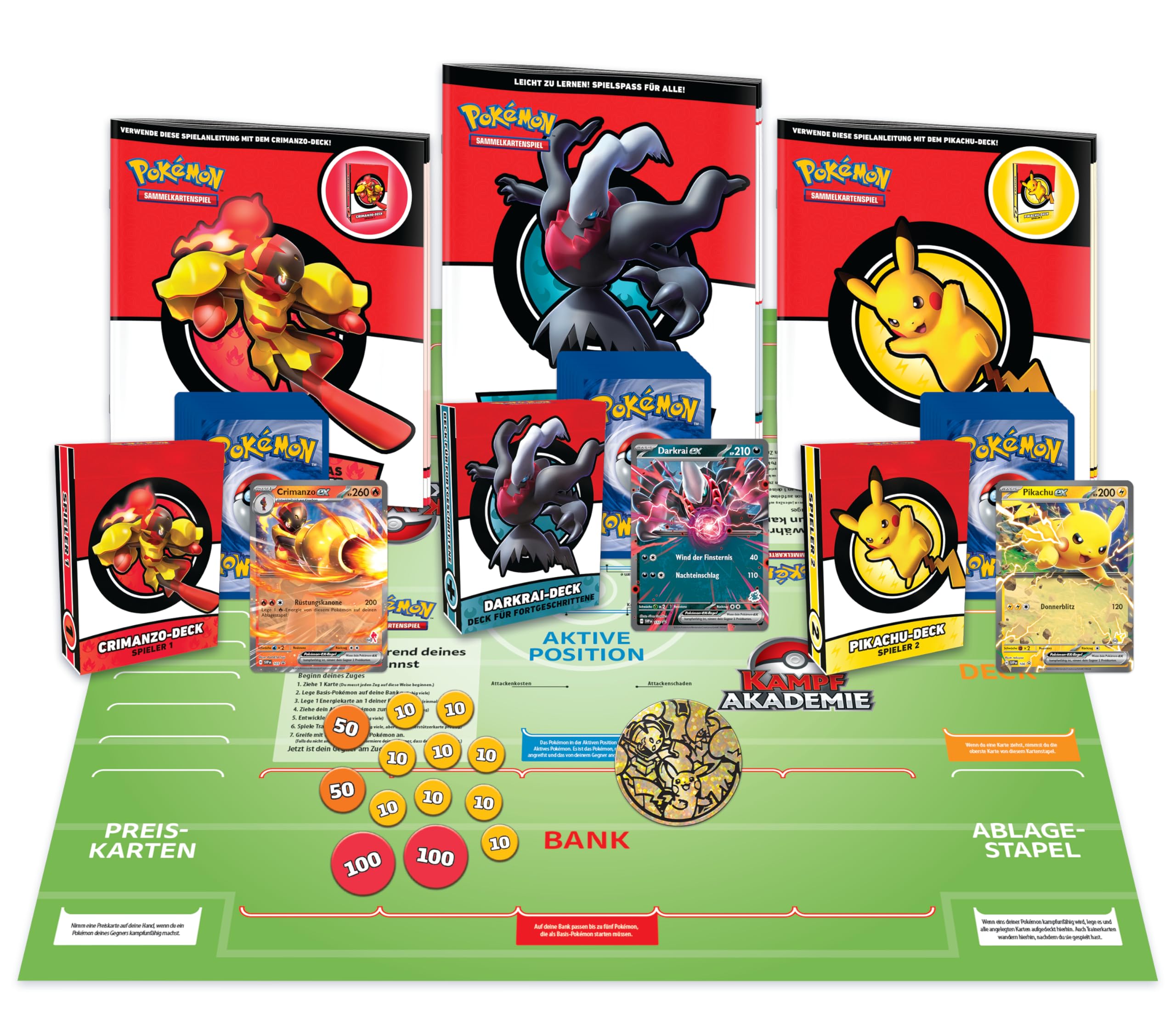 Pokémon-Sammelkartenspiel: Kampfakademie (Pikachu-ex, Crimanzo-ex &amp; Darkrai-ex)